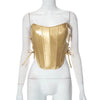 Goddess Glam Metallic Corset Top ATHLEXES