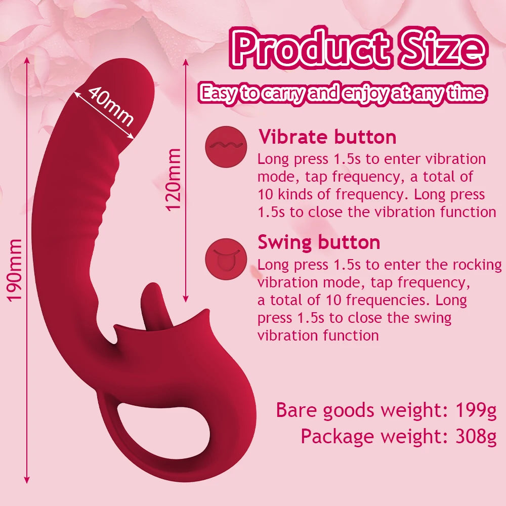 RealFeel G-Spot Tongue Vibrator with 10 Modes ATHLEXES