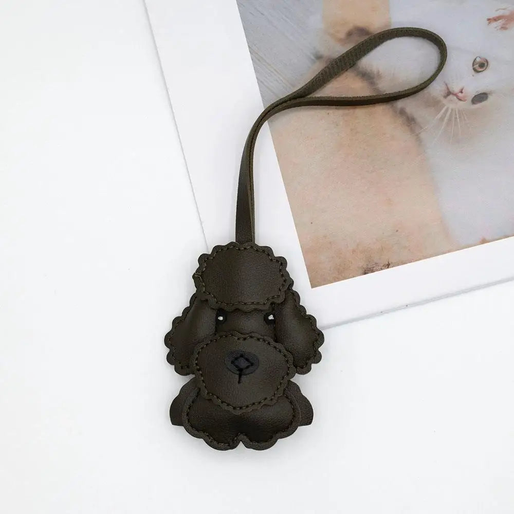 Colorful Teddy Dog Leather Keychain Pendant ATHLEXES