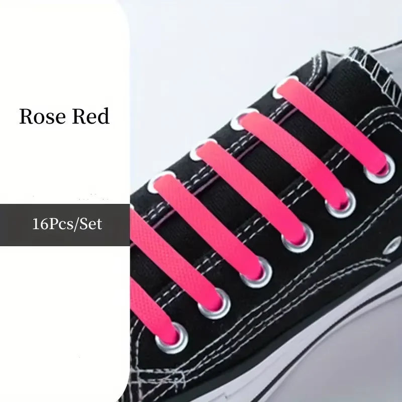 No-Tie FlexiShoelaces 16pcs for Sneakers & Sports ATHLEXES