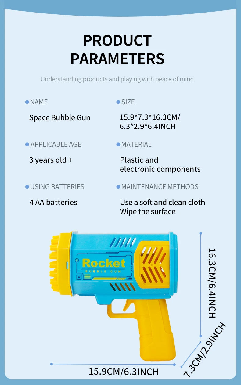 Galaxy Bubbles Electric Gun for Kids Fun ATHLEXES