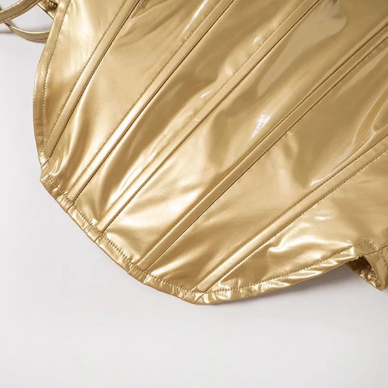 Goddess Glam Metallic Corset Top ATHLEXES