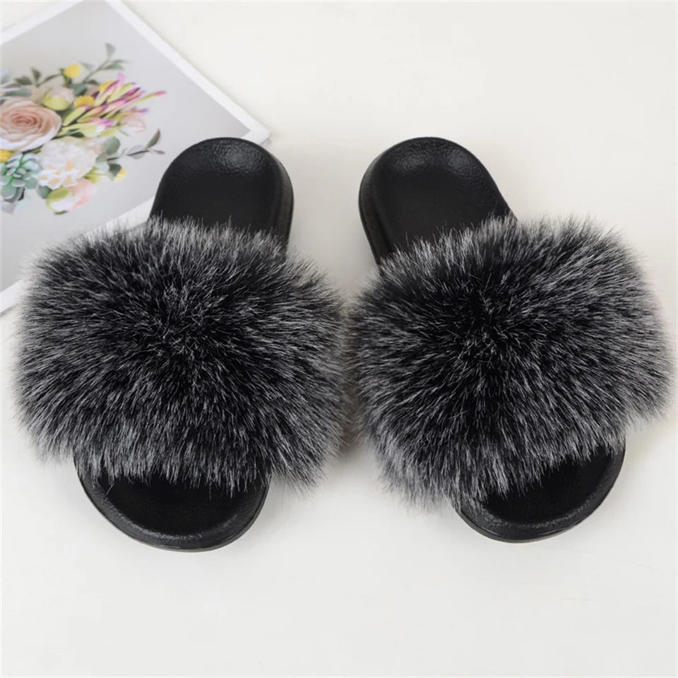 Luxury Faux Fur Slides for Women - Summer Comfort ATHLEXES
