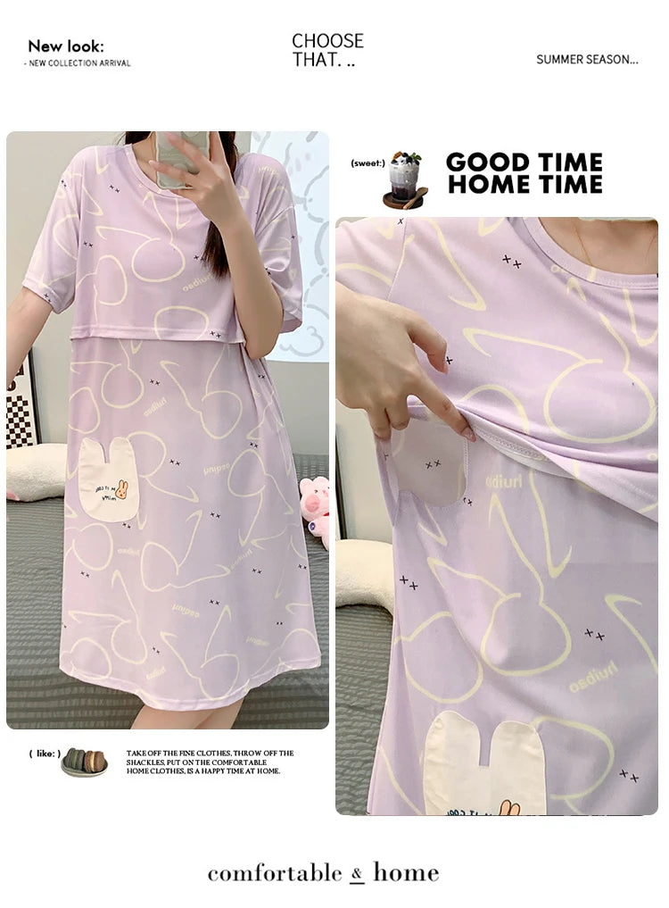 Korean Style Maternity Nursing Nightgown ATHLEXES