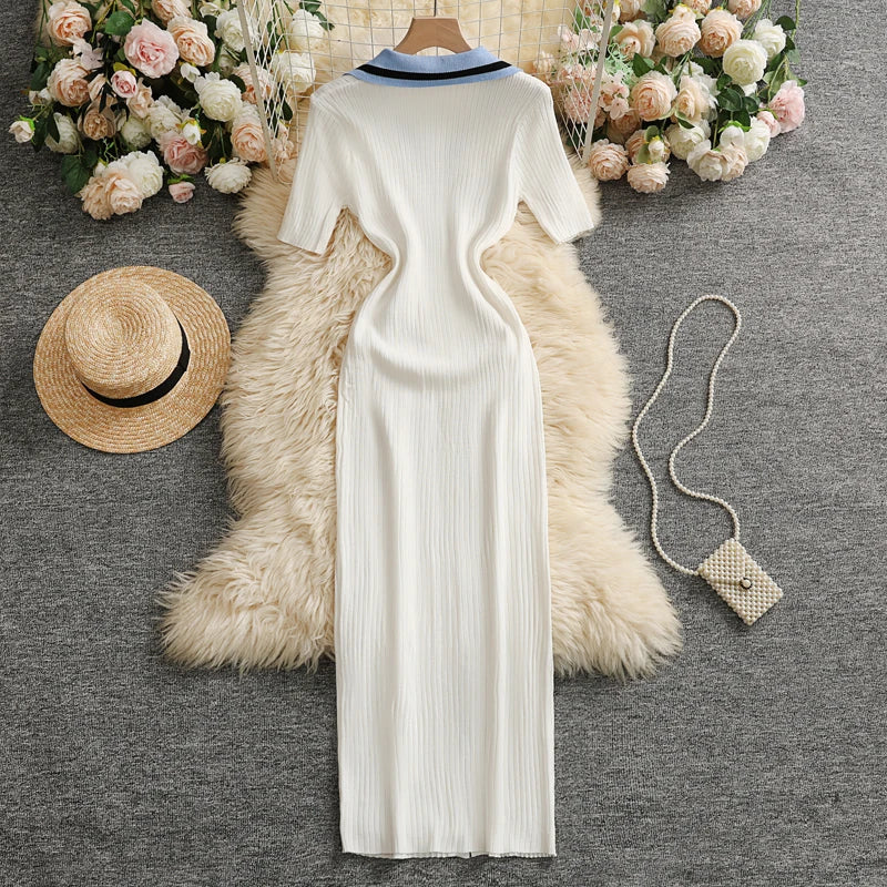 Chic Elegance Knitted Maxi Dress for Women ATHLEXES