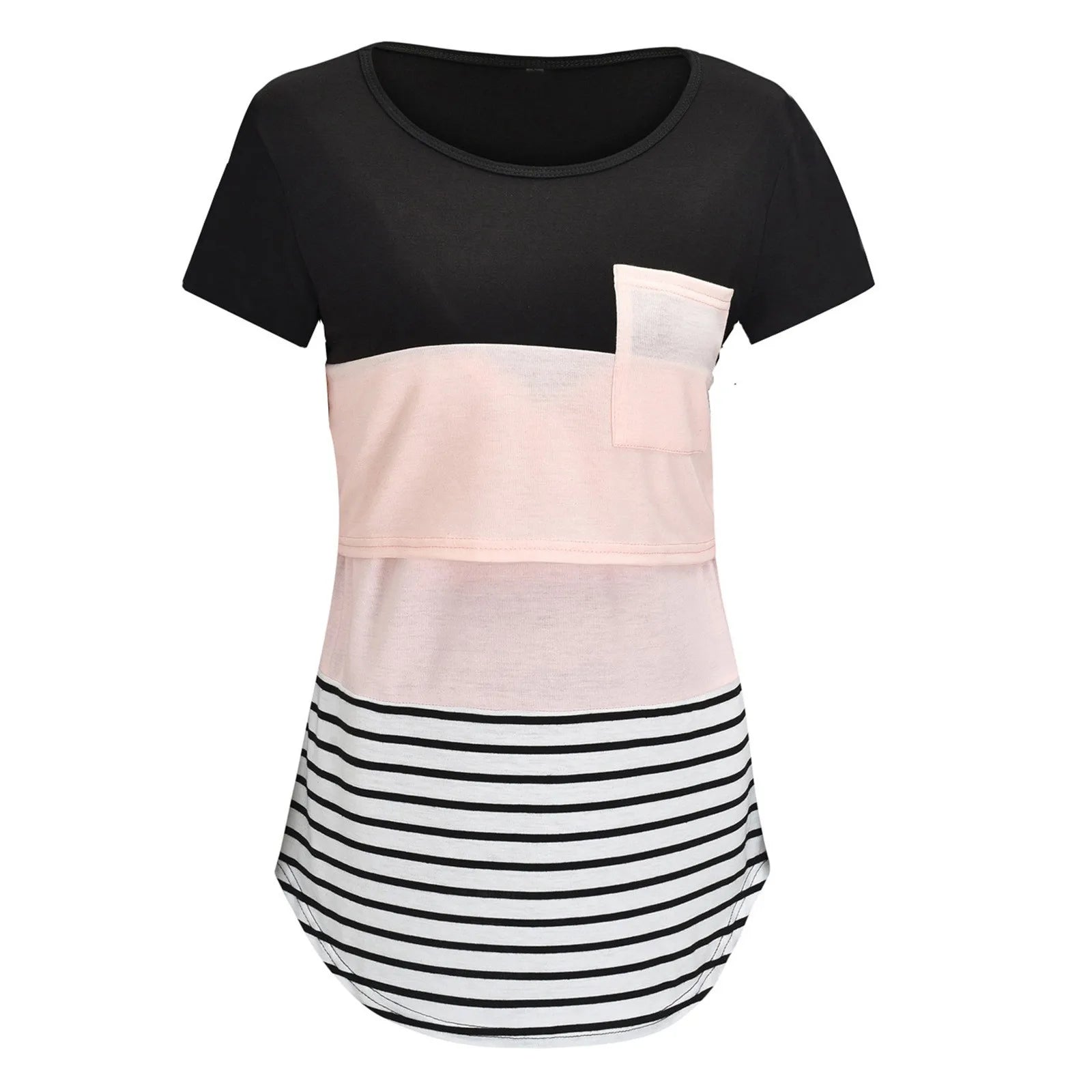 Striped Comfort Nursing Tee for Maternity Bliss ATHLEXES