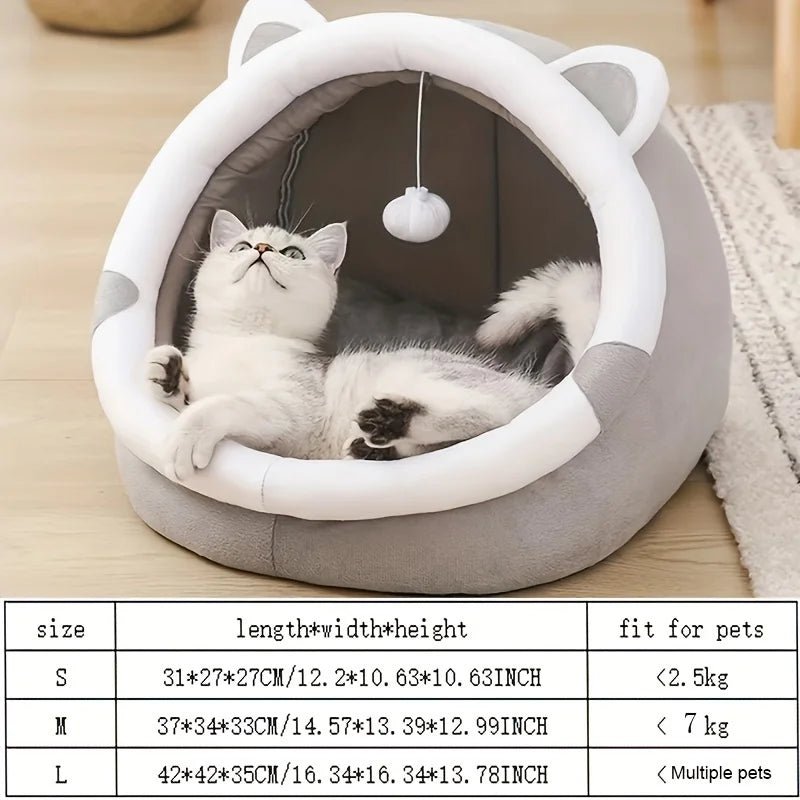 Cute Cat Bed Pet House Kitten Lounger Cushion Small Dog Tent Mat Washable Puppy Basket Cave Mat Soft for Cats House Bed Supplies ATHLEXES