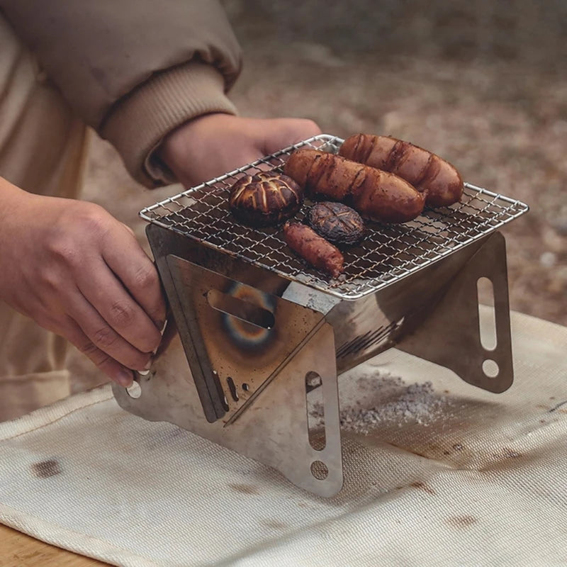 WoodFire Portable Camping Grill Stove ATHLEXES