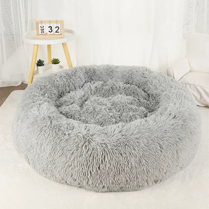 Cats Bed House Donut Round Sofa Supplies Winter Pet Accessories Warm Products Cushions Basket Kitten Mat For Cat Dog Beds ATHLEXES