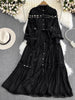 Elegant Hollow Out Lace Long Sleeve Dress ATHLEXES