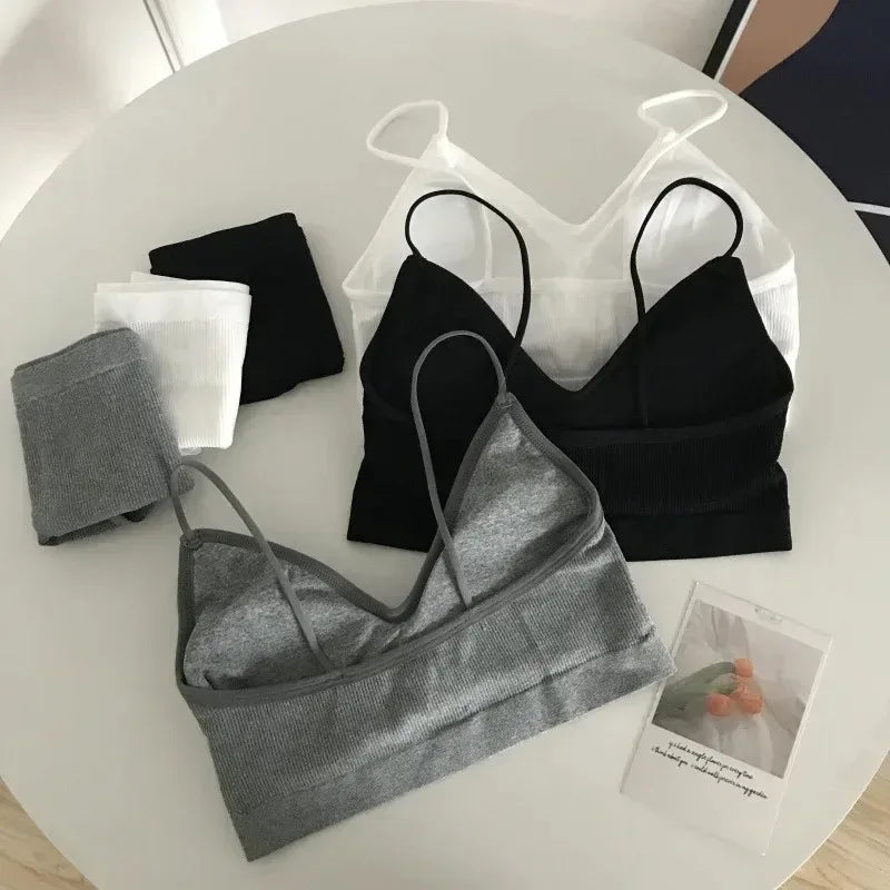 Women's Sports Bra Set Underwear Bra Korean Style Push Up No Steel Ring Bra High Elastic Panty Set ATHLEXES