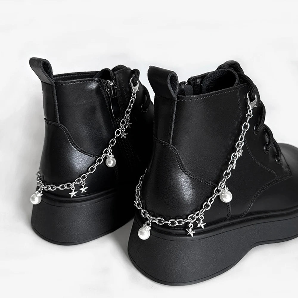Pearl Charm Metal Shoe Buckle Chain Decorations ATHLEXES