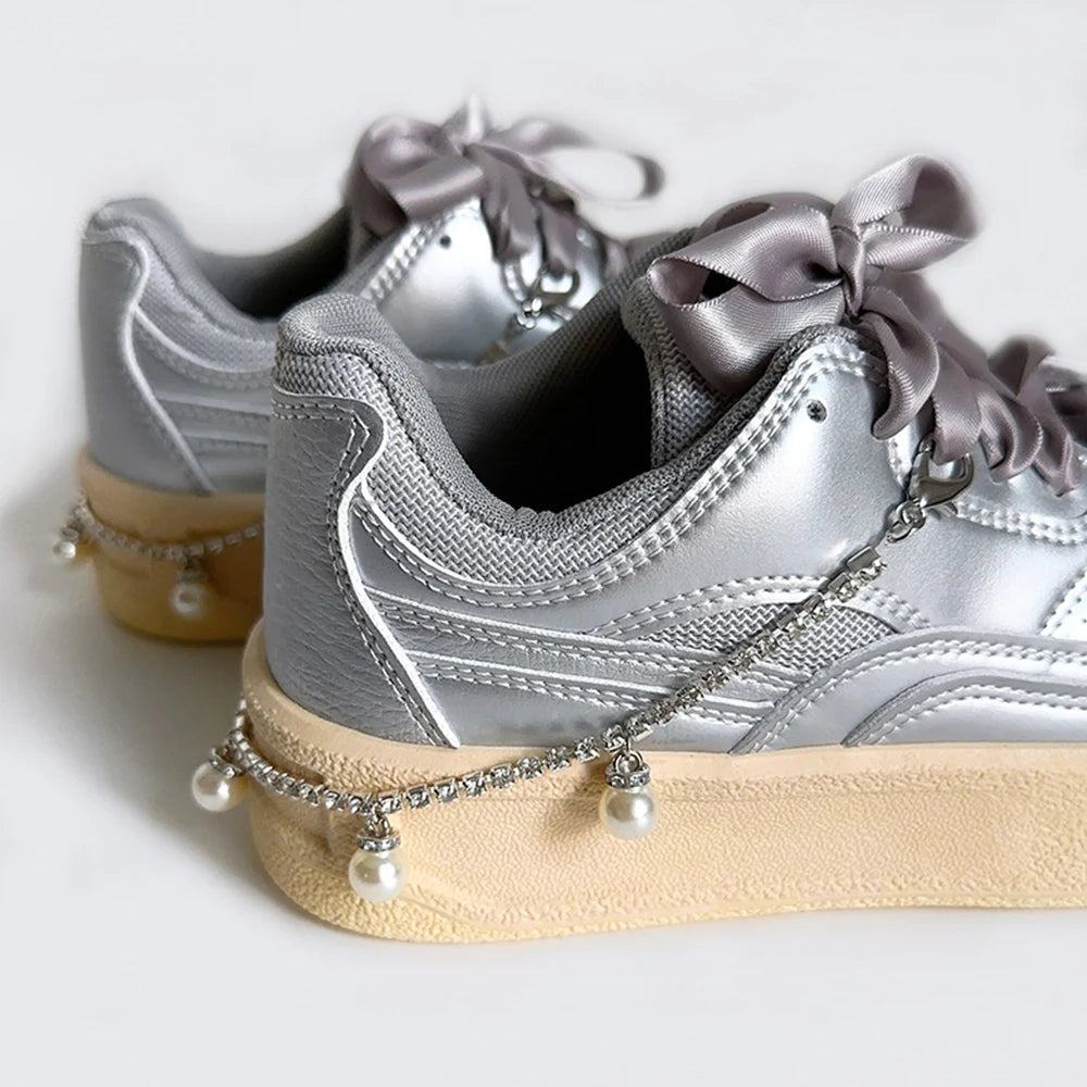 Pearl Charm Metal Shoe Buckle Chain Decorations ATHLEXES