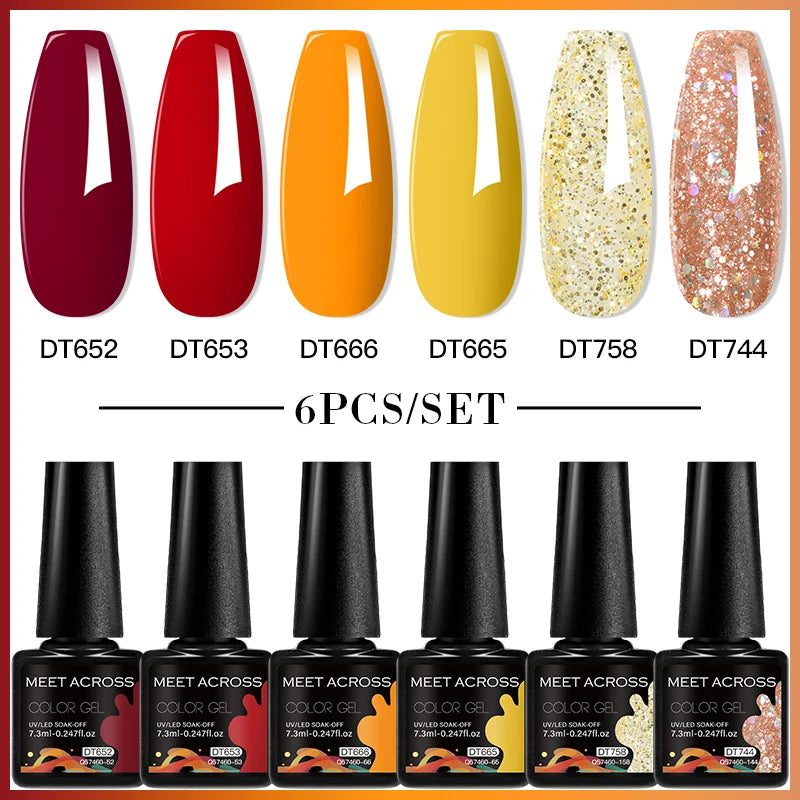 NailArt Pro 6pc UV Gel Polish Kit for Manicure ATHLEXES