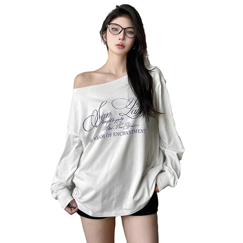 SummerStyle Chic Skew Collar T-Shirt for Women ATHLEXES