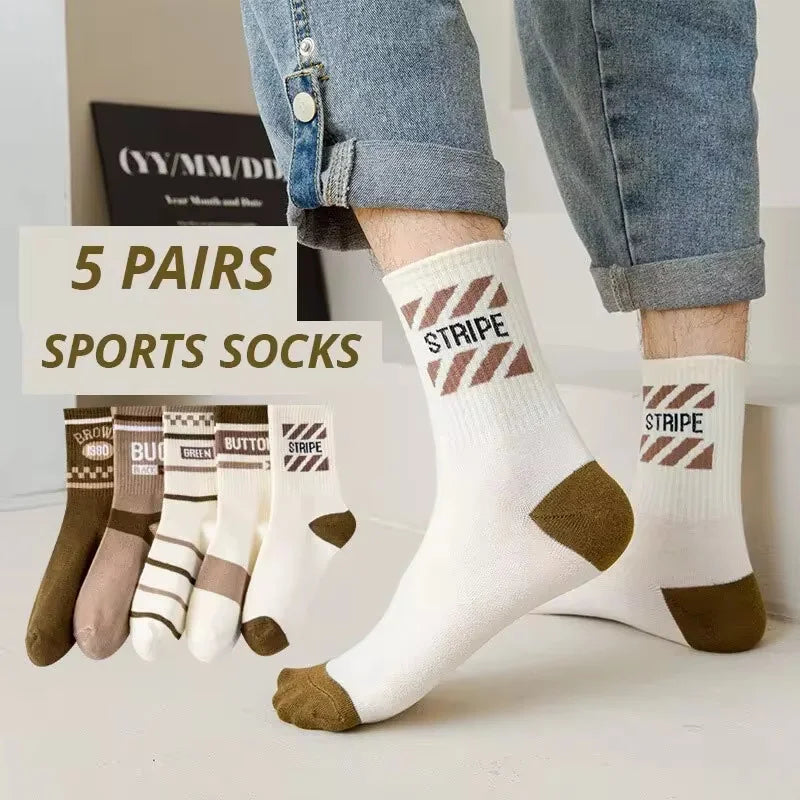 Vintage Fun Athletic Socks for Men - 5 Pairs Set ATHLEXES
