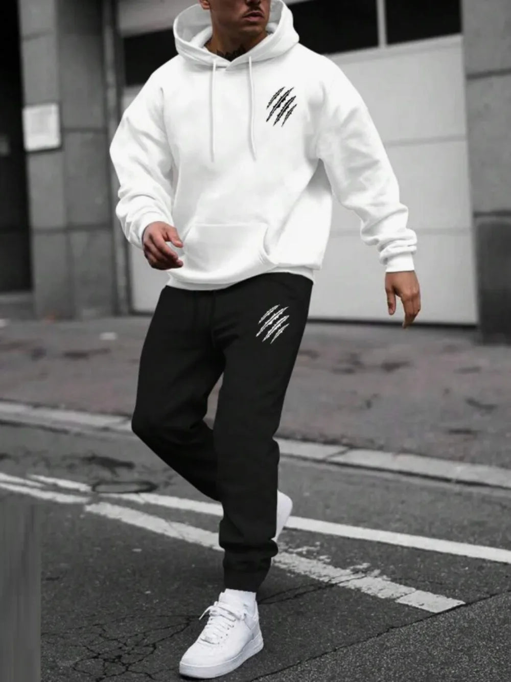 Animal Claw Print Hoodie and Pants Sports Suit ATHLEXES