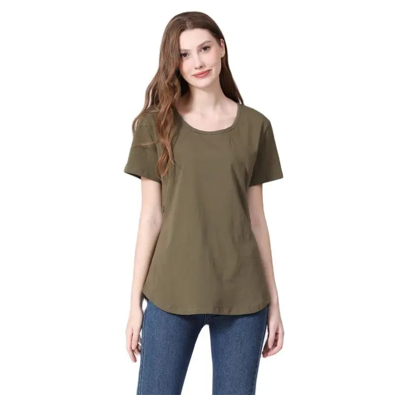 Maternity Comfort Tee for Nursing Moms ATHLEXES