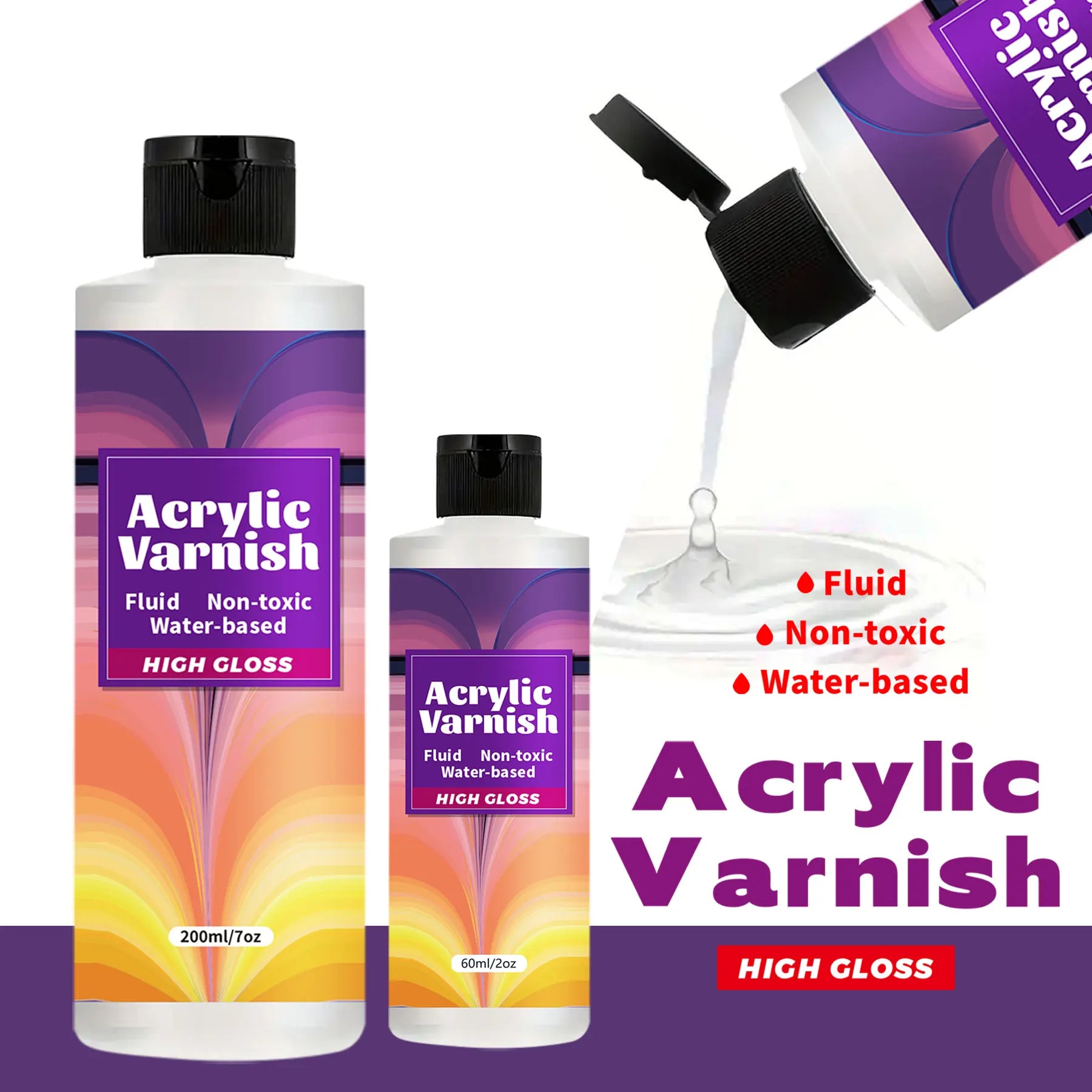 High Gloss Acrylic Varnish 200ML Protective Sealant ATHLEXES