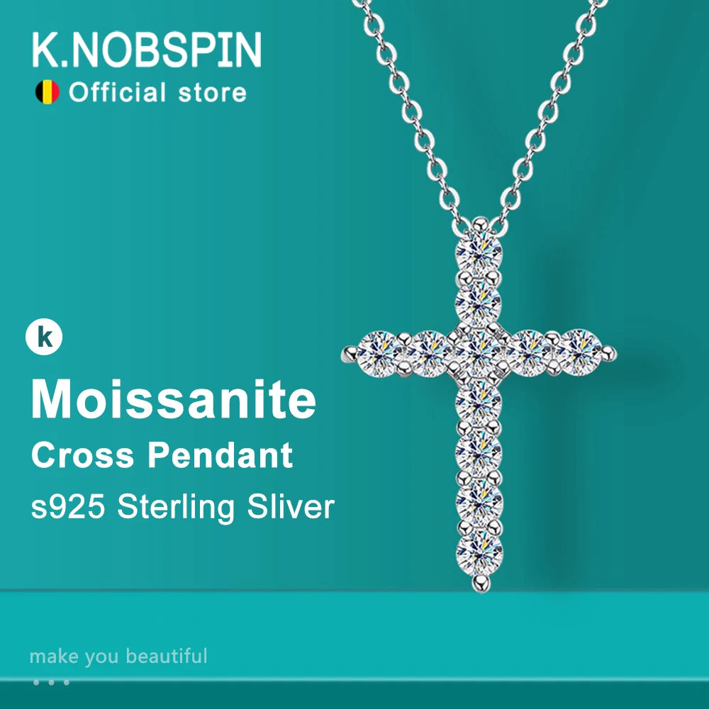 Moissanite Luxe Cross Pendant Necklace ATHLEXES