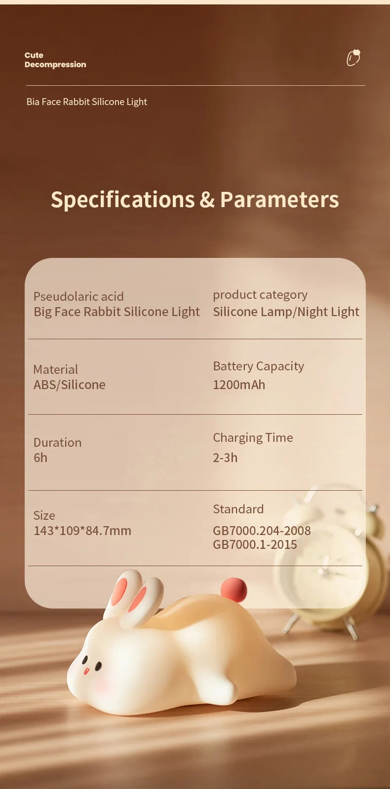 BunnyGlow Rechargeable LED Night Light ATHLEXES