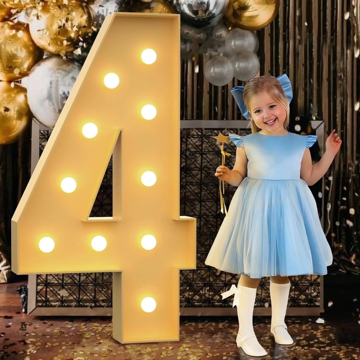 Radiant 4FT DIY Light Up Numbers for Celebrations ATHLEXES