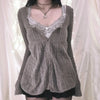 Y2K Aesthetic Vintage Babydoll Knit Sweater Tops ATHLEXES
