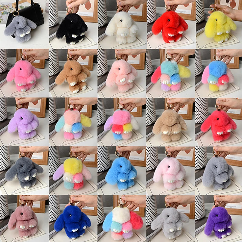 Chic 15cm Rabbit Fur Keychain for Bags & Gifts ATHLEXES