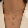 Emerald Elegance Layered Pearl Necklace ATHLEXES