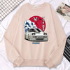 Japanese Crane Sunset Fleece Pullover Sweatshirt ATHLEXES