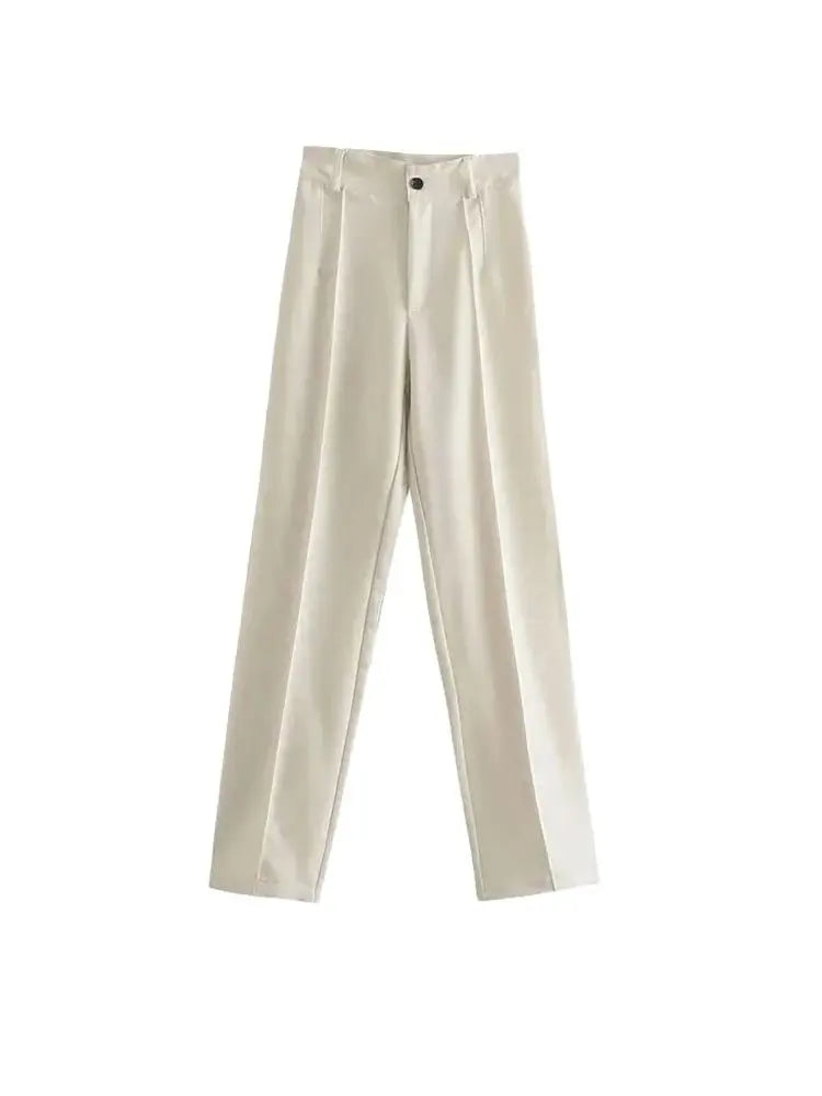 Chic High Waist Straight Leg Office Pants ATHLEXES