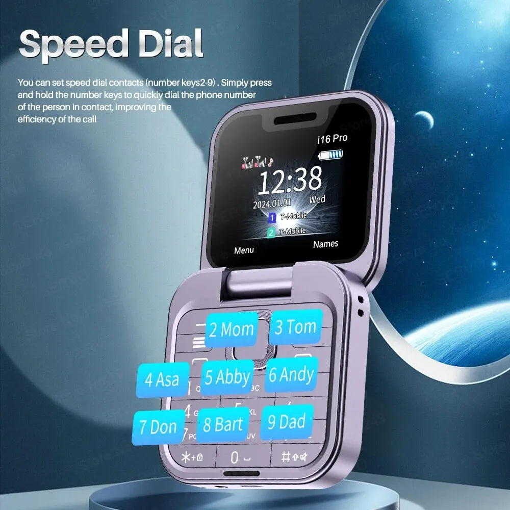 SERVO I16 Pro Mini Flip Phone with Dual SIM & FM Radio ATHLEXES