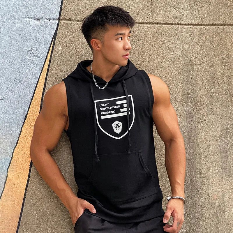 Hooded Cotton Gym Tank Top for Ultimate Fitness ATHLEXES