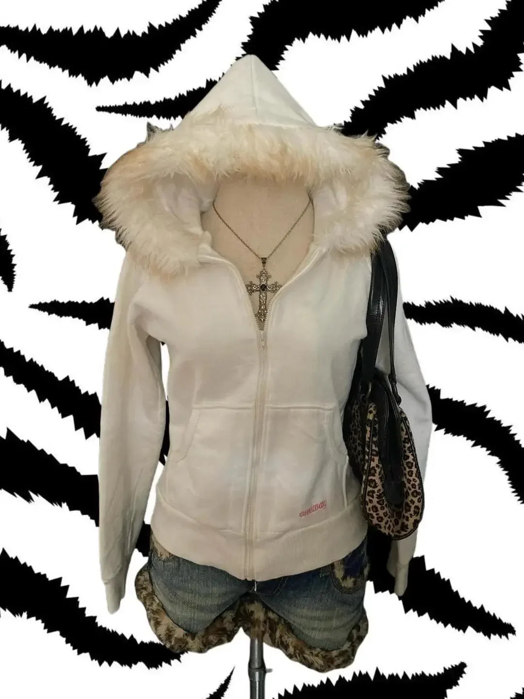 Urban Chic Zip Up Sweatshirts with Luxurious Fur Collar ATHLEXES