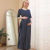 Elegant Maternity Striped Breastfeeding Dress ATHLEXES