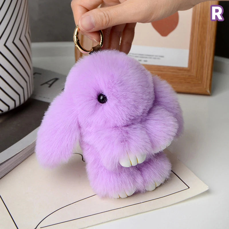 Chic 15cm Rabbit Fur Keychain for Bags & Gifts ATHLEXES