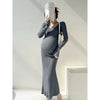 Korean Style Maternity V-Neck Knit Dress ATHLEXES