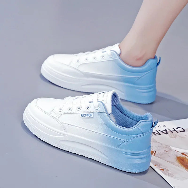 Breathable Leather Lace-Up Platform Sneakers for Women ATHLEXES