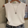Summer Knit O-Neck Sleeveless Casual Top ATHLEXES