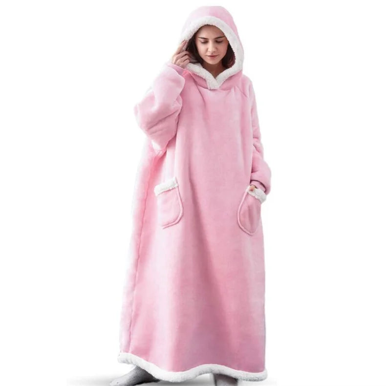 CozySleeve Oversized Flannel Hoodie Blanket for All Seasons ATHLEXES