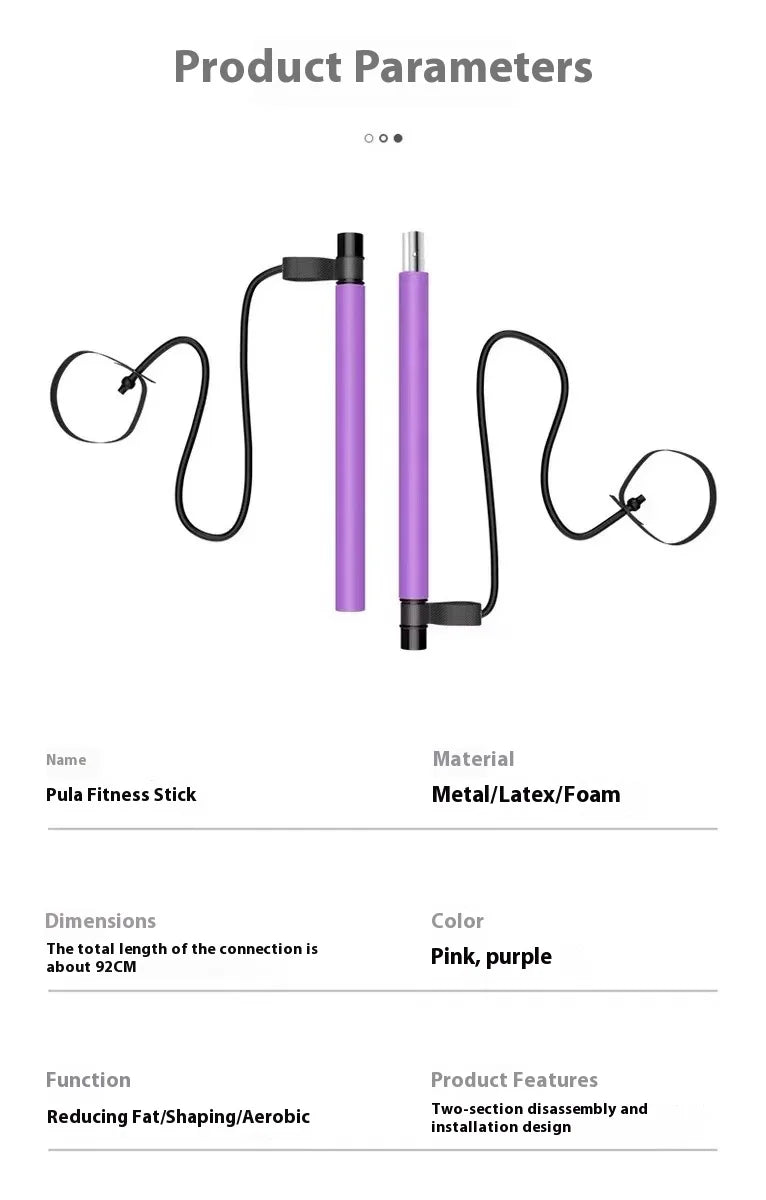 Pilates Pro Elasticity Fitness Stick and Rope ATHLEXES