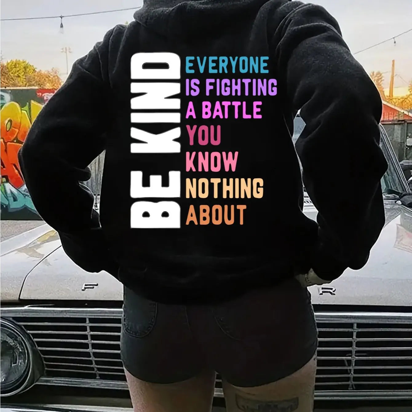 Be Kind Harajuku Fleece Hoodie for Women ATHLEXES