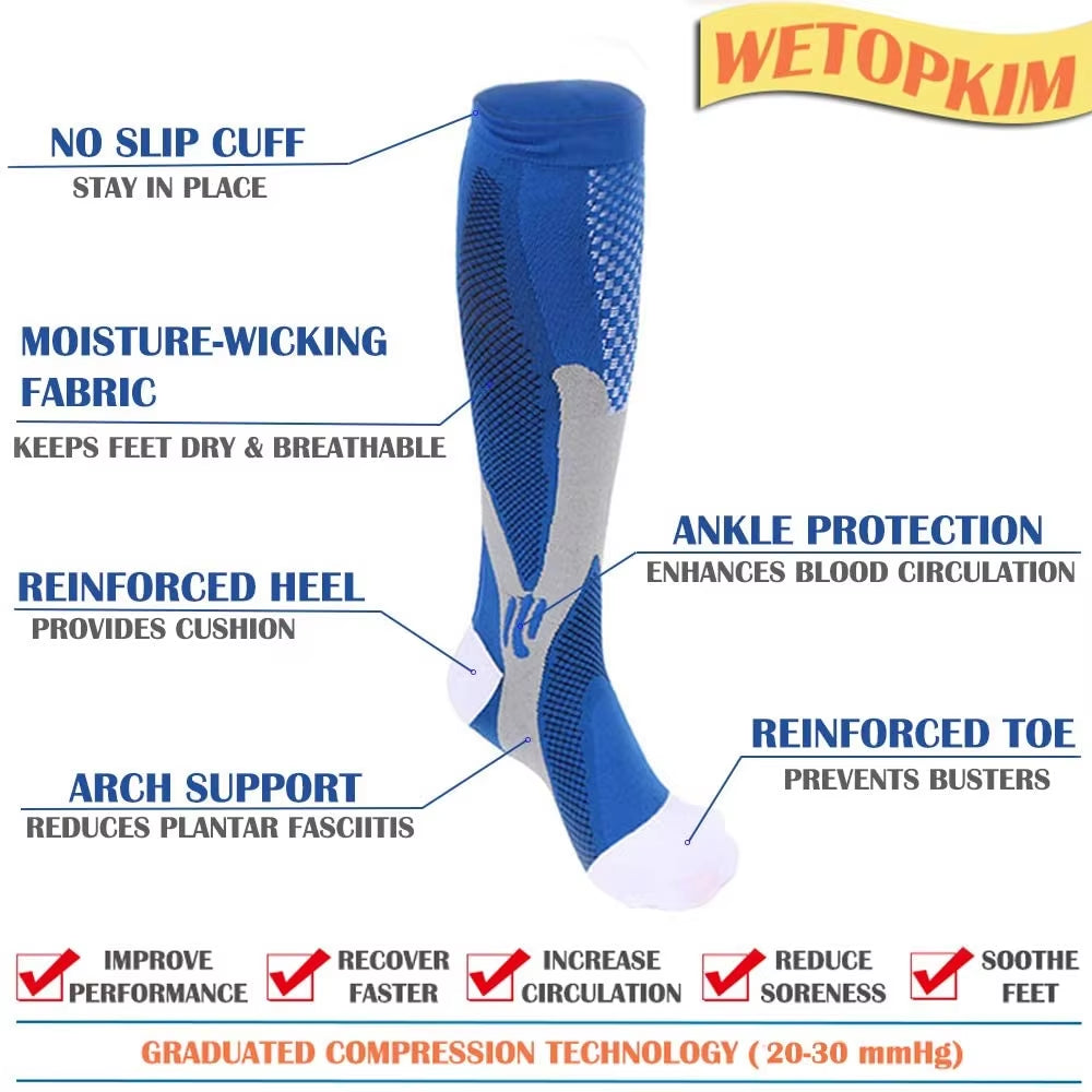 3/6/7 Pairs Compression Socks Women Men 30 Mmhg Comfortable anti Fatigue Athletic Nylon Medical Nursing Sport Running Stockings ATHLEXES
