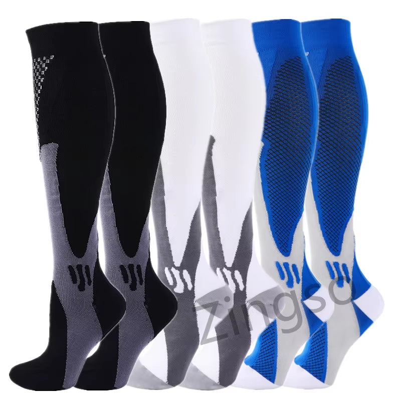 3/6/7 Pairs Compression Socks Women Men 30 Mmhg Comfortable anti Fatigue Athletic Nylon Medical Nursing Sport Running Stockings ATHLEXES