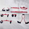 8 Piece Set Fitness Lat Pull down T Handle Bar Rowing Rotating V-Bar Pulley Cable Machine Handle Grip Gym Equipment Back Trainer ATHLEXES