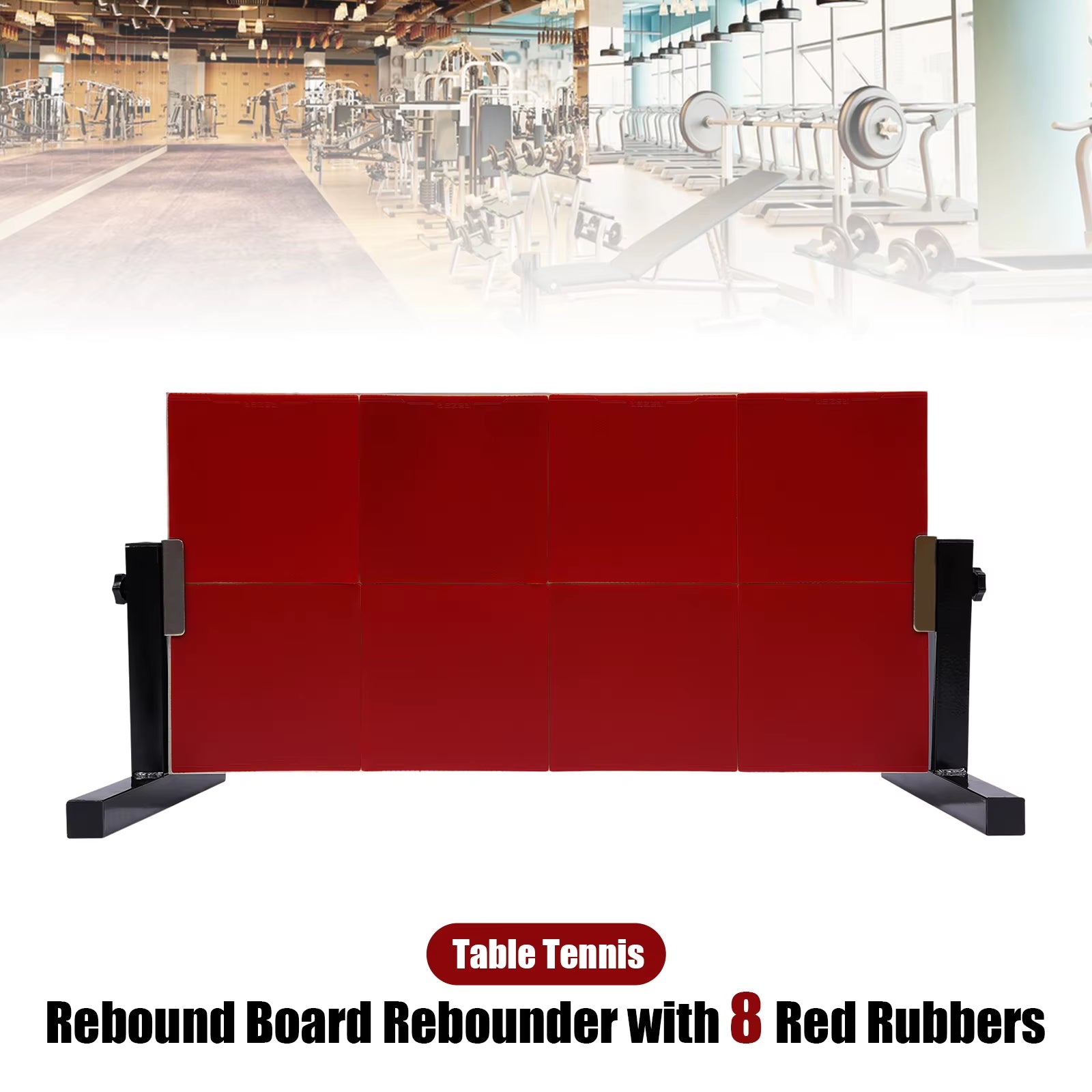 Table Tennis Rebound Board Rebounder with 8Red Rubbers Generation Pingpong Return Board Self Training Equipment Galvanized Frame ATHLEXES