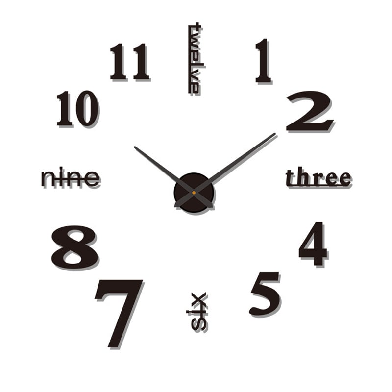 Artistry Time: 3D Wall Decal Decorative Clock ATHLEXES