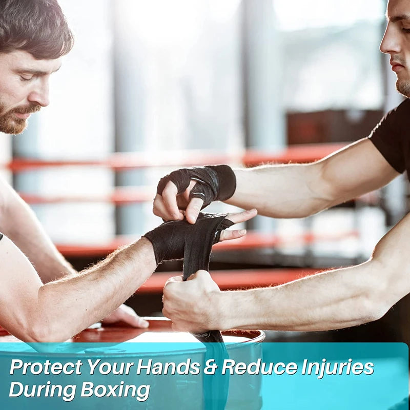 2 Rolls 2.5M Cotton Boxing Bandage Sports Strap Sanda Gauntlets MMA Hand Gloves Wraps Belt Wraps Bandage for Competition ATHLEXES