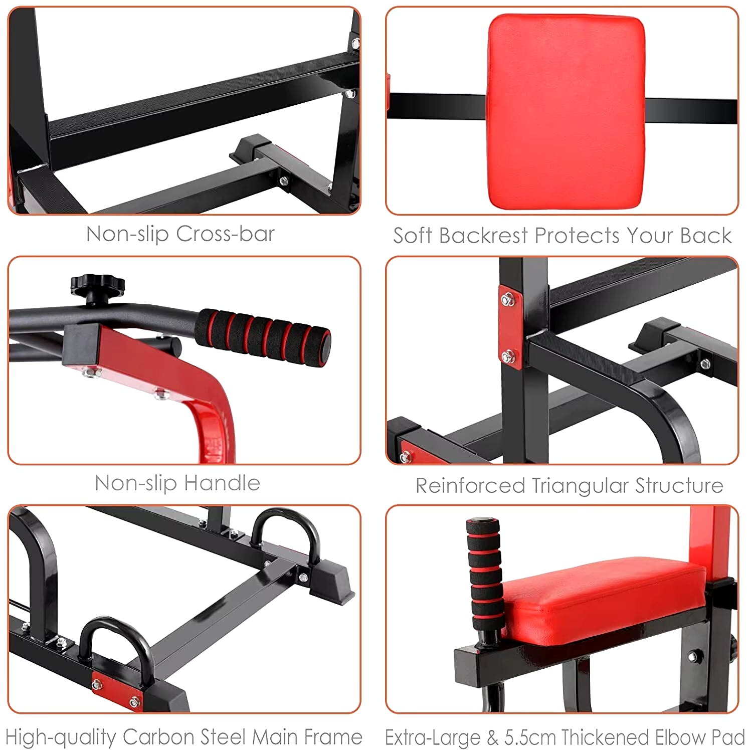 Power Tower Pull up Bar Strength Bodybuilding Standing 200Kg Workout Equipments Ultra-Functional Dip Station Home Fitness ATHLEXES
