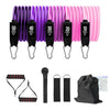Fitness Resistance Bands Set Yoga 5 Tube Workout Bands Home Exercise Bands with Door Anchor Handles Ankle Straps Gym Equipment ATHLEXES